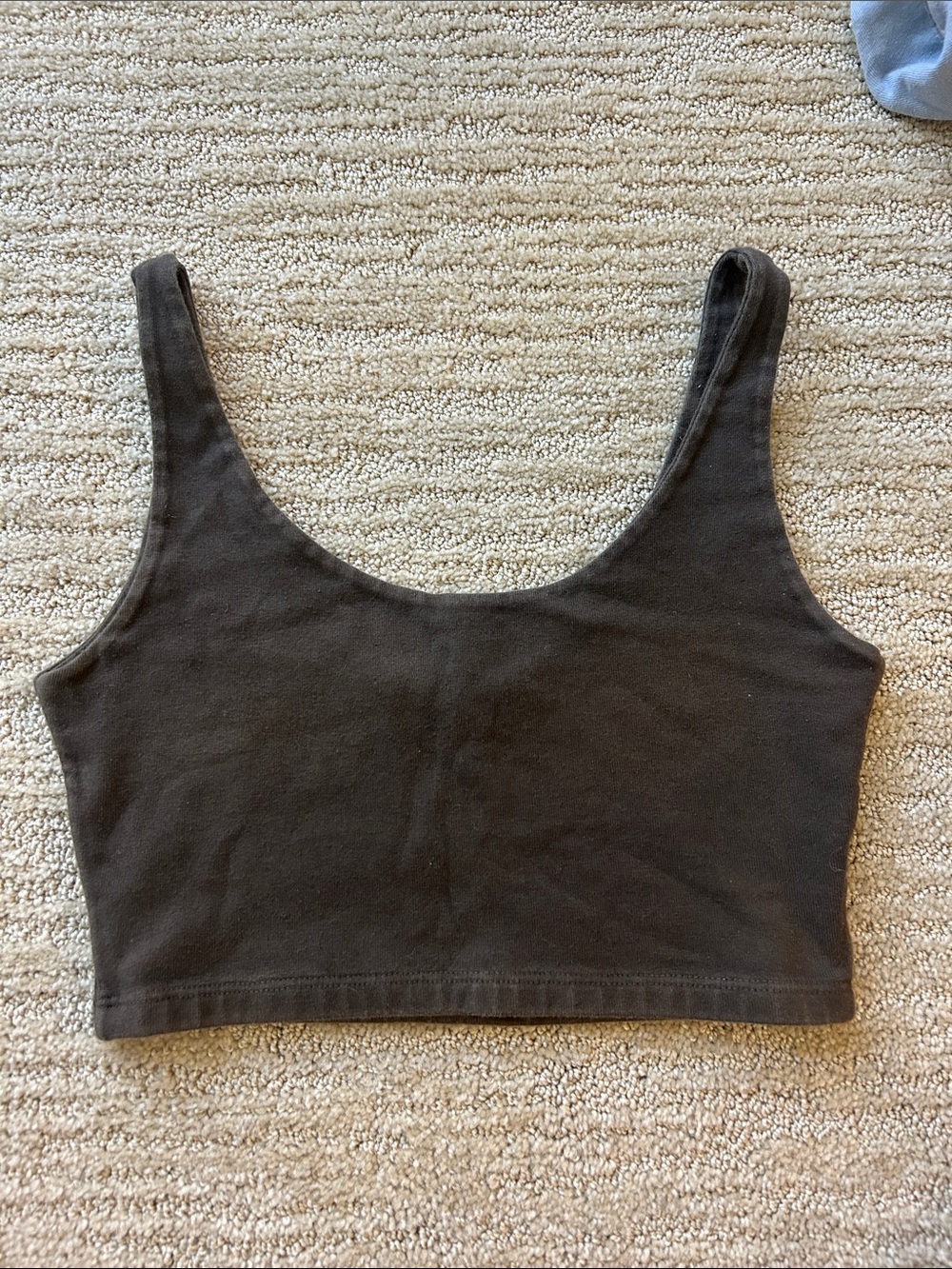 Brandy Melville brown lydia scoop neck crop cotton tank